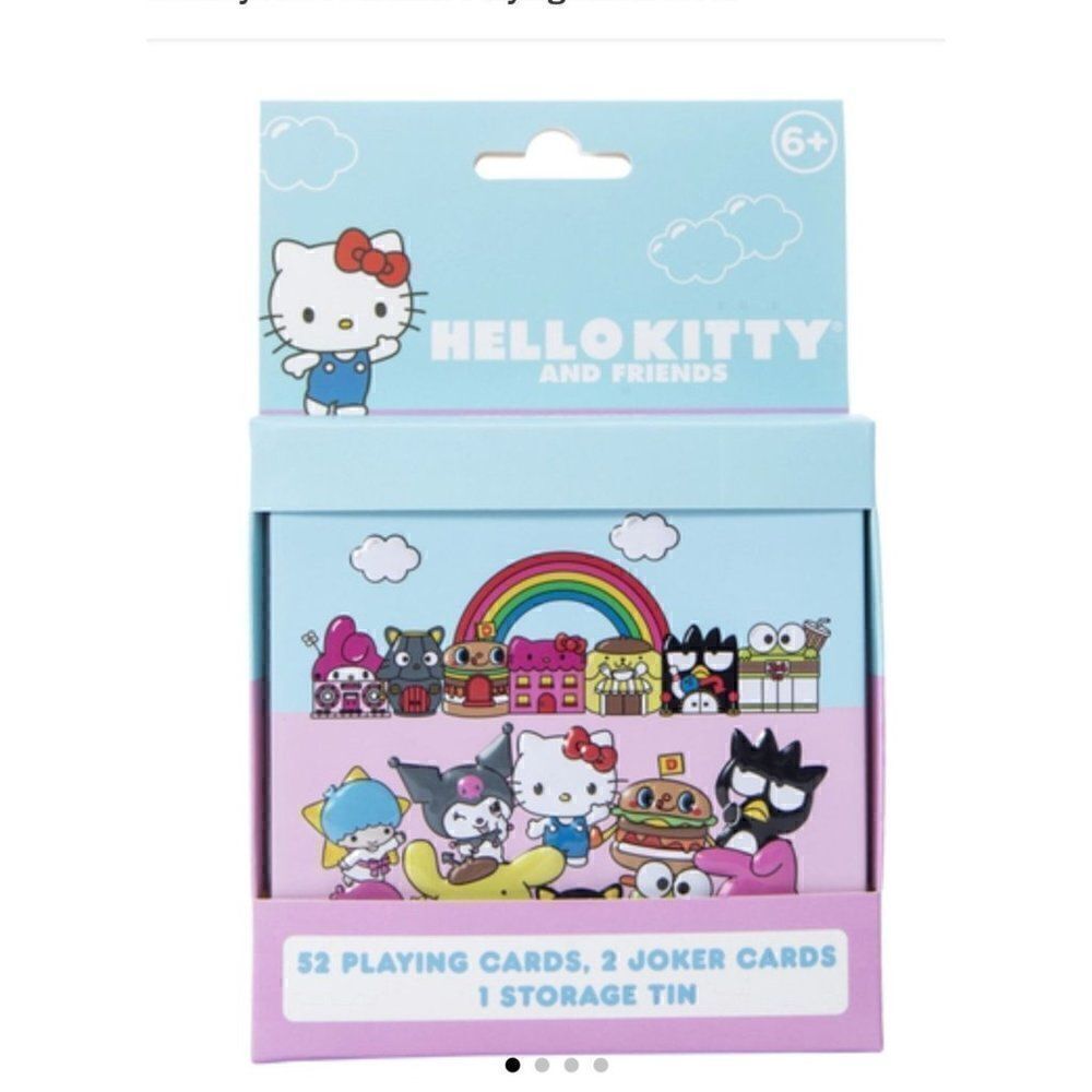 New! Hello Kitty Sanrio Playing Cards Tin Box Case, so fun!